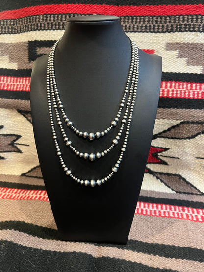 MB1 Sterling Silver Navajo Pearl Necklace 20" Long