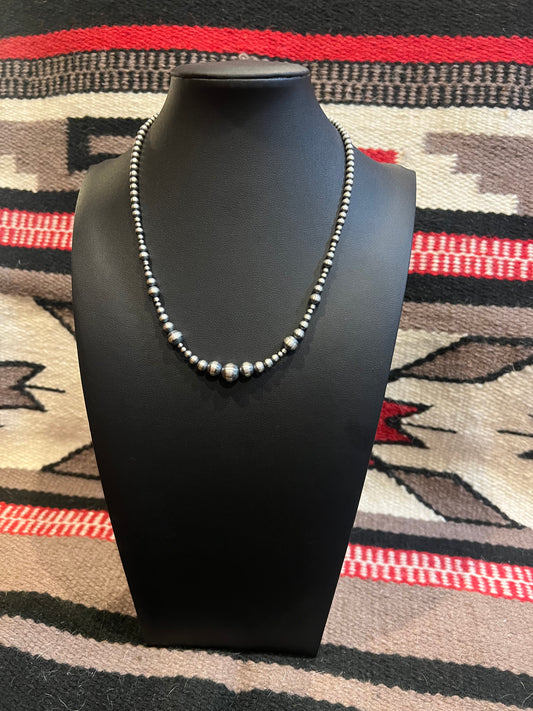 MB1 Sterling Silver Navajo Pearl Necklace  18" Long