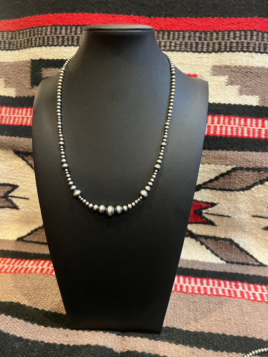 MB1 Sterling Silver Navajo Pearl Necklace 20" Long