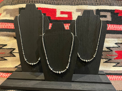 MB1 Sterling Silver Navajo Pearl Necklace 24" Long