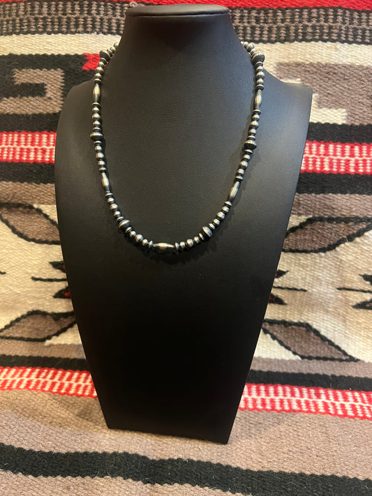 MB2 Sterling Silver Navajo Pearl Necklace 18" Long