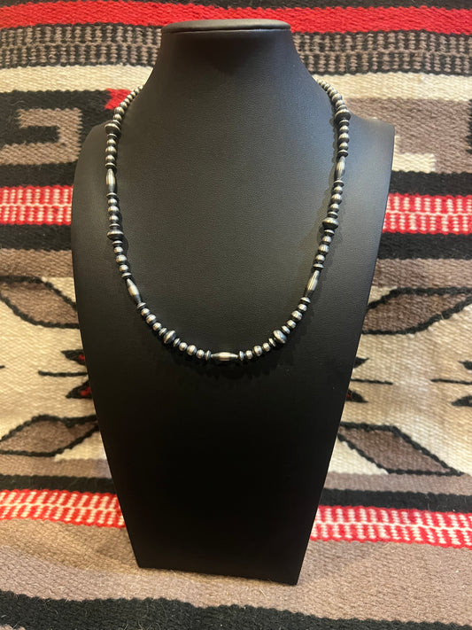 MB2 Sterling Silver Navajo Pearl Necklace 20" Long