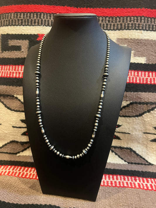 MB2 Sterling Silver Navajo Pearl Necklace 24" Long