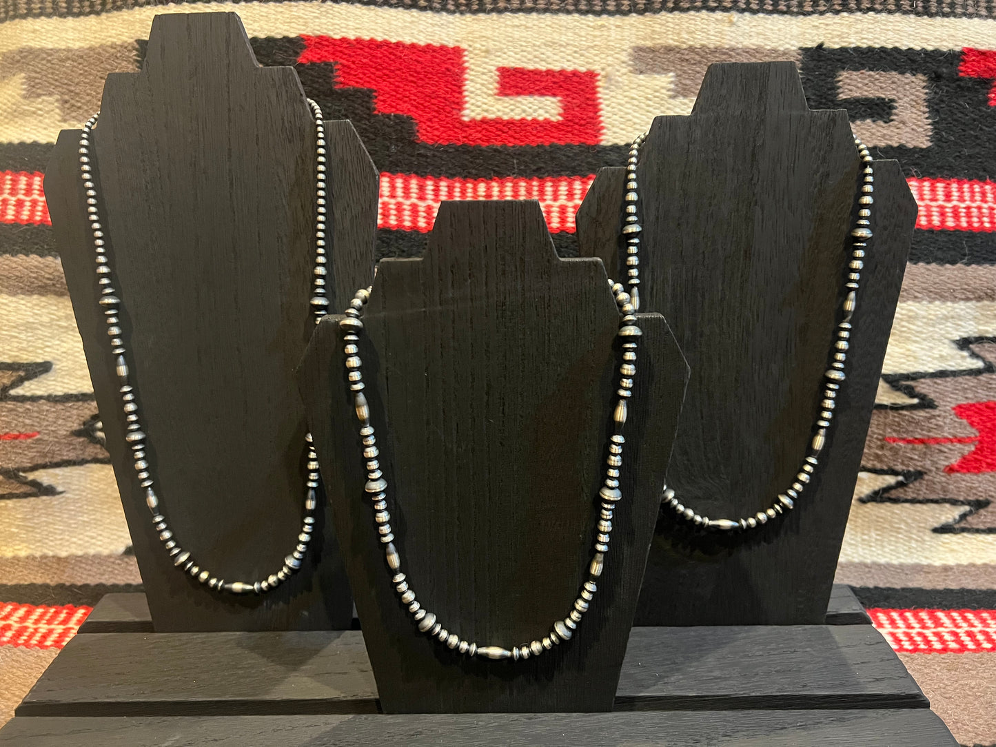 MB2 Sterling Silver Navajo Pearl Necklace 24" Long