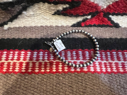 Toggle Bracelet 5mm Sterling Silver Navajo Pearls